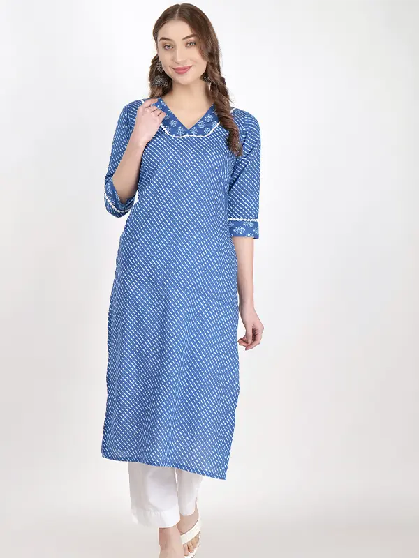 Noor Indigo Straight Long Kurta