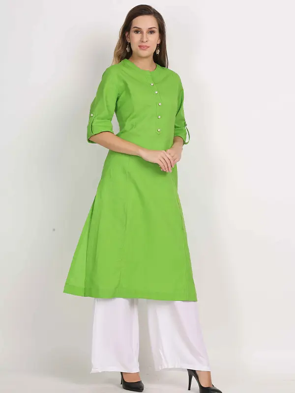 Neon Green Straight Kurta for women