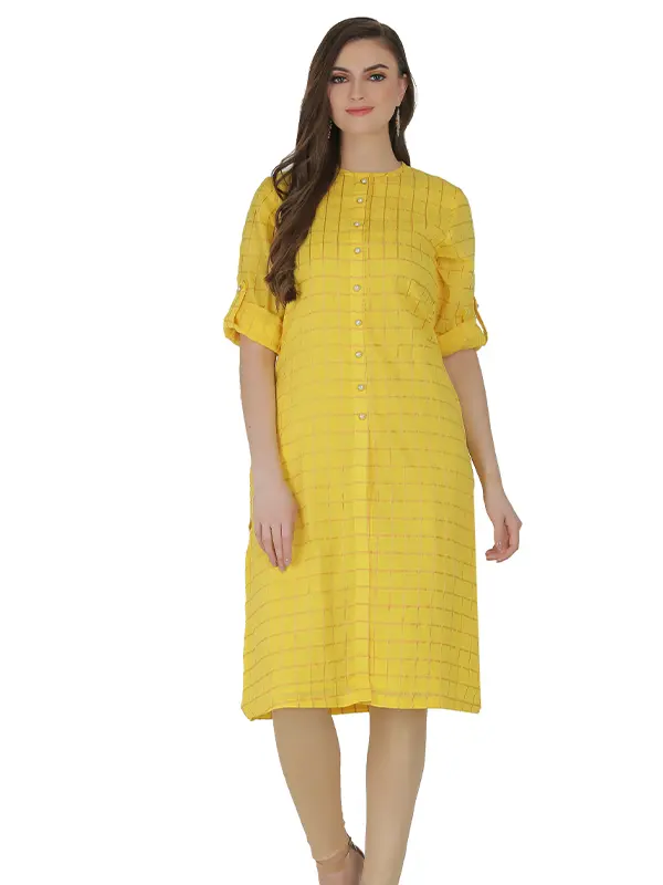 Desire All Lemon Straight Kurta