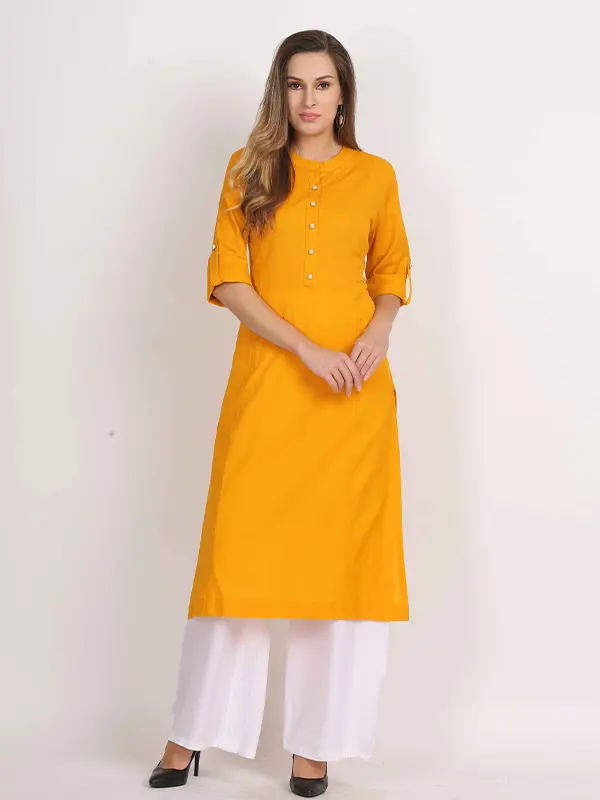 Vibgyor Mustard Straight Kurta