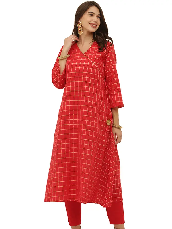 Desire A Line Red Kurta