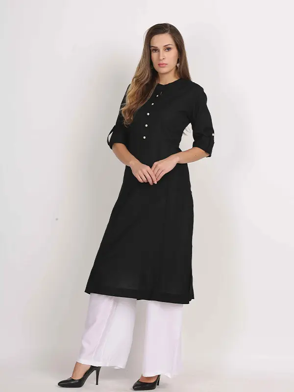 Vibgyor Black Straight Kurta For Women