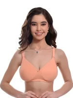 peach color lightly padded bra