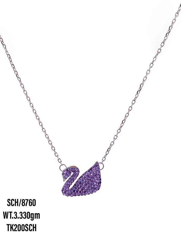 Purple Iced Swan Pendant