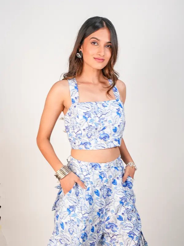 Printed Top & Pant Co-ord Set For Women