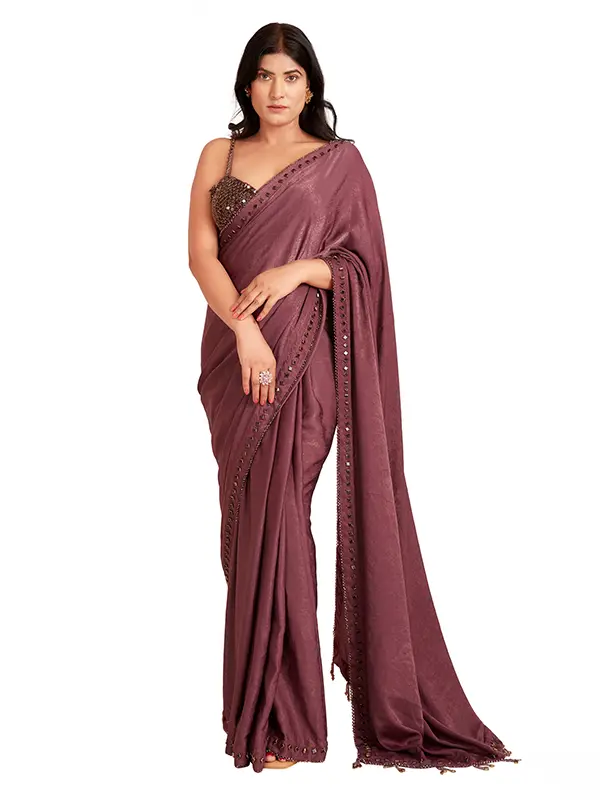 light purple color saree