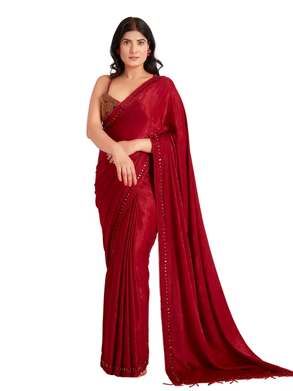 red color saree