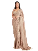 Tan Shine Crystal Saree