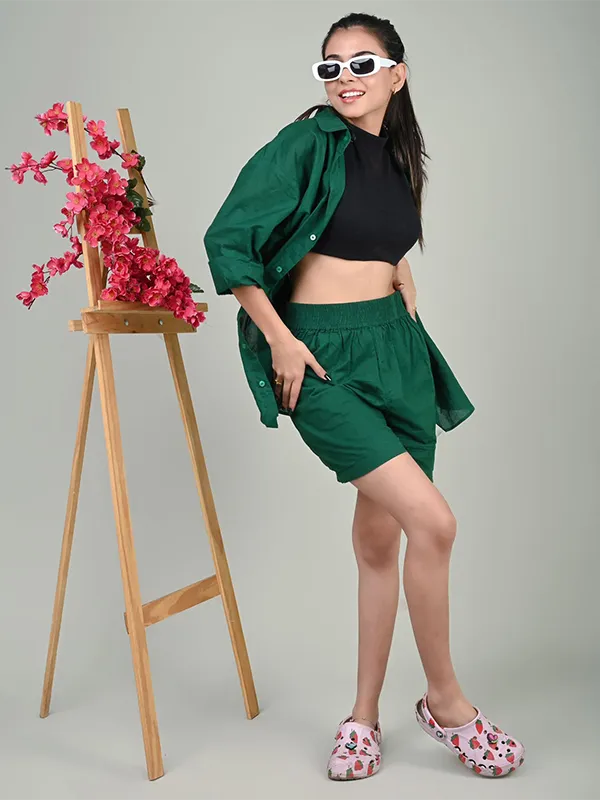 Bottle Green Co-ord Set for Women