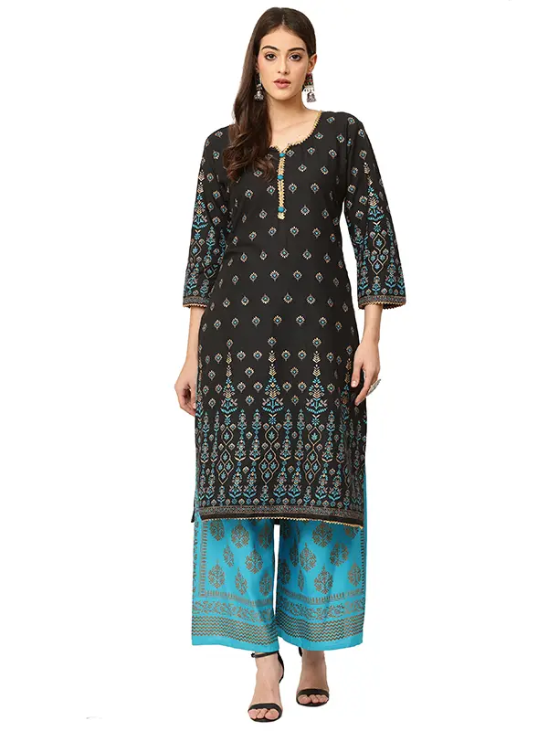 Rohani Black Long Kurta