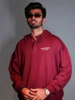 Relaxed fit unisex merlot hoodie