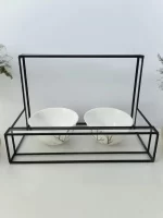 Glass With Black Rim Mirror Base Vanity Makeup Tray