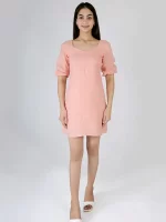 Peach Bow Dress for Women | Manerazz