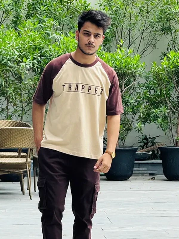 Classy Beige & Brown T-shirt