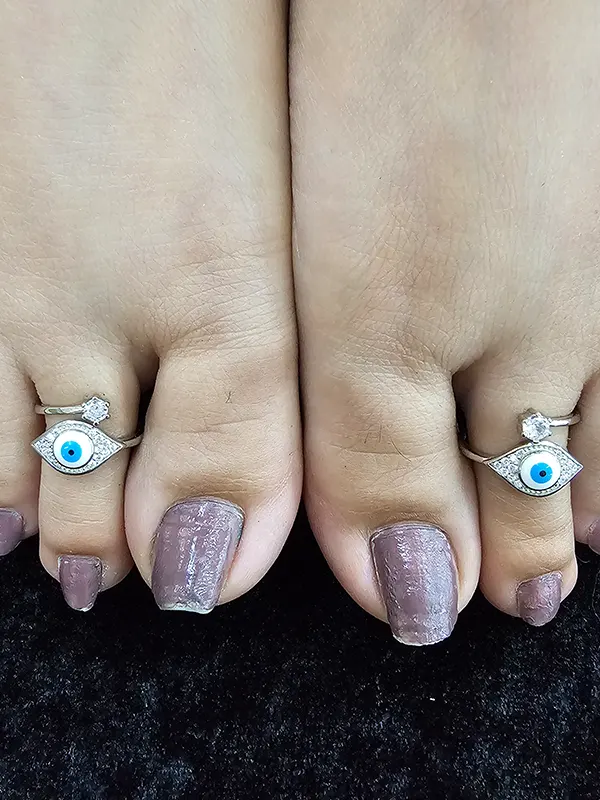 Toe Rings with Light Blue Enamel