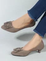 WOMEN GREY KITTEN HEELS