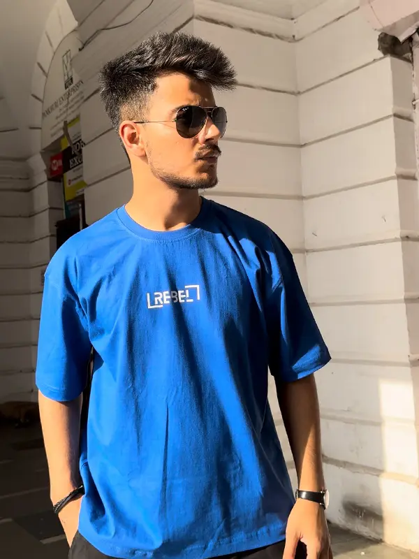 blue color t-shirt for men