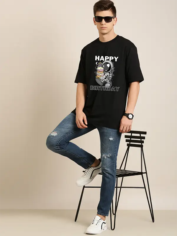 Men Birthday Super Combed Cotton Rich Oversized T-shirt