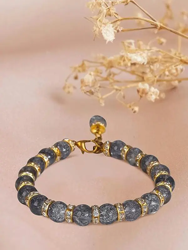 Navy Blue And Golden Bracelet