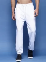 White color Loose Fit Joogers for men