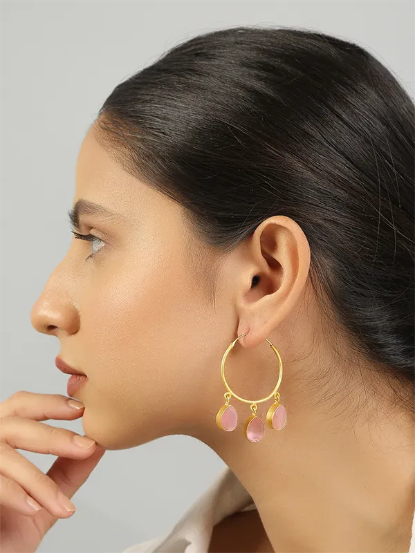 Gold Plated Brass Hoop Earrings