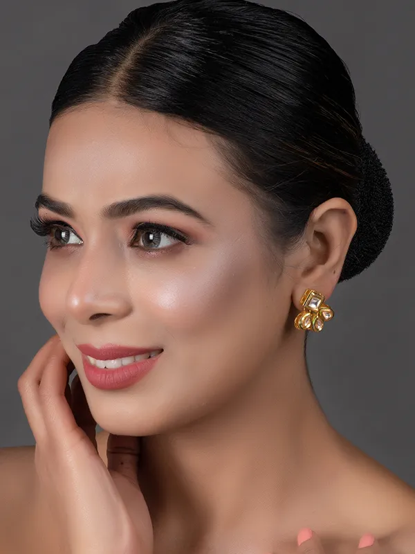 Gold Tone Kundan Earrings