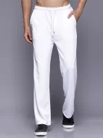 korean loose fit white color trackpant for men