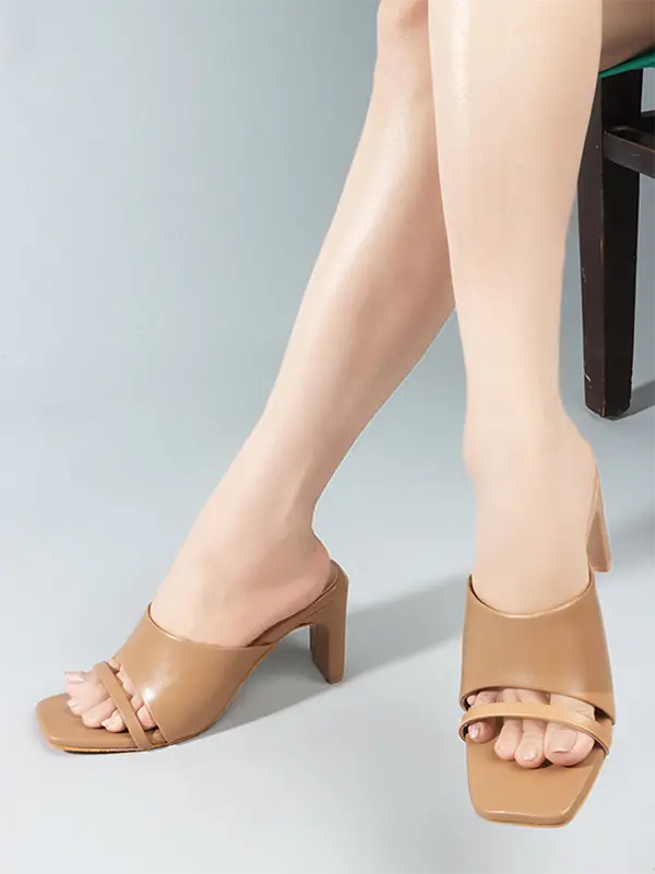 camel shade casual heels