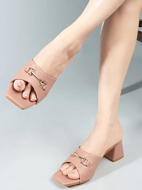 Nude Peep Toe Heels