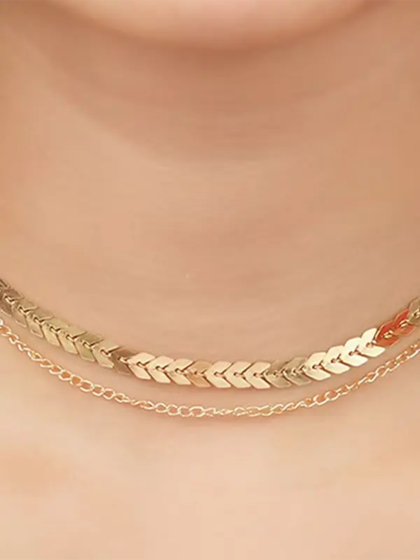 Leaf 2 Layer Necklace