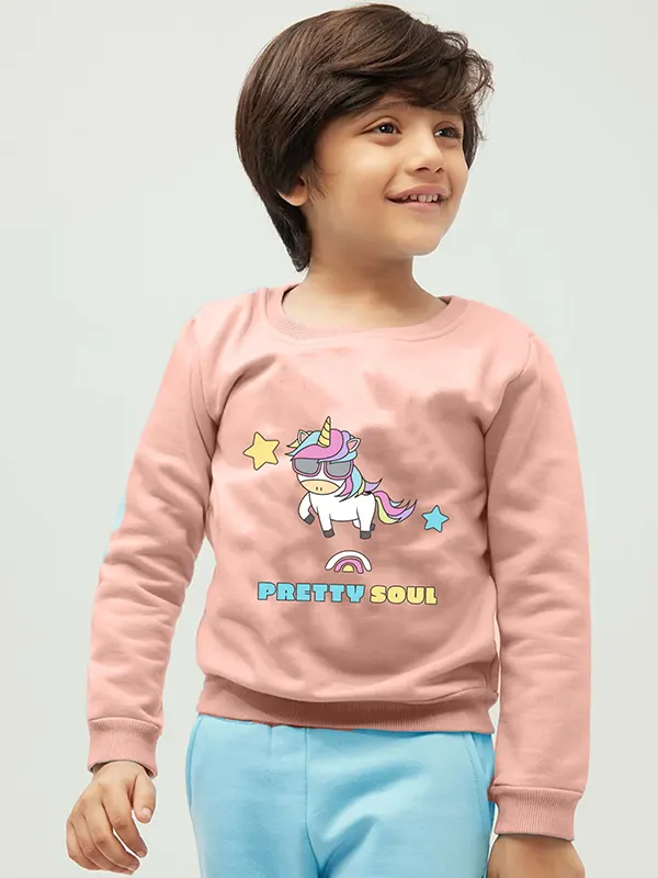 Pretty Soul Printed Sweatshirt for Boy Cotton Rich T-shirt