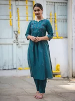 green color kurta set for women