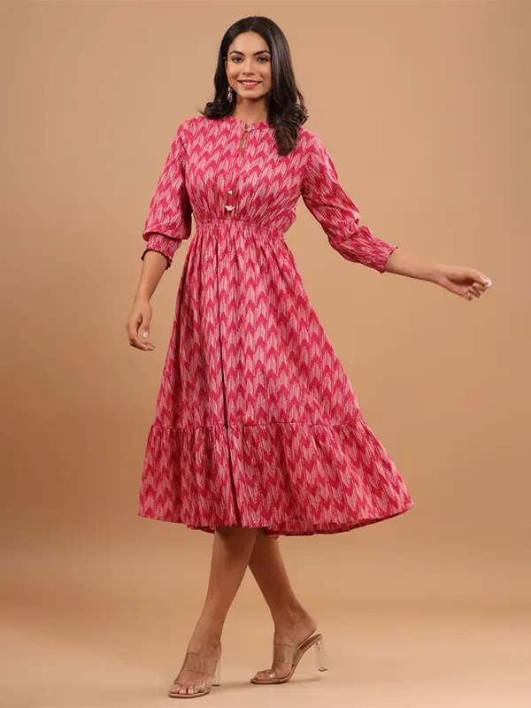 pink long frock women