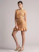 Yellow Striped Co-ord set for women