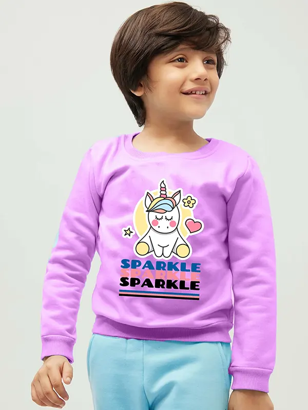 Sparkle Print Sweatshirt for Boy Cotton Rich T-shirt