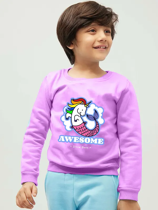 Awesome Print Sweatshirt for Boy Cotton T-shirt