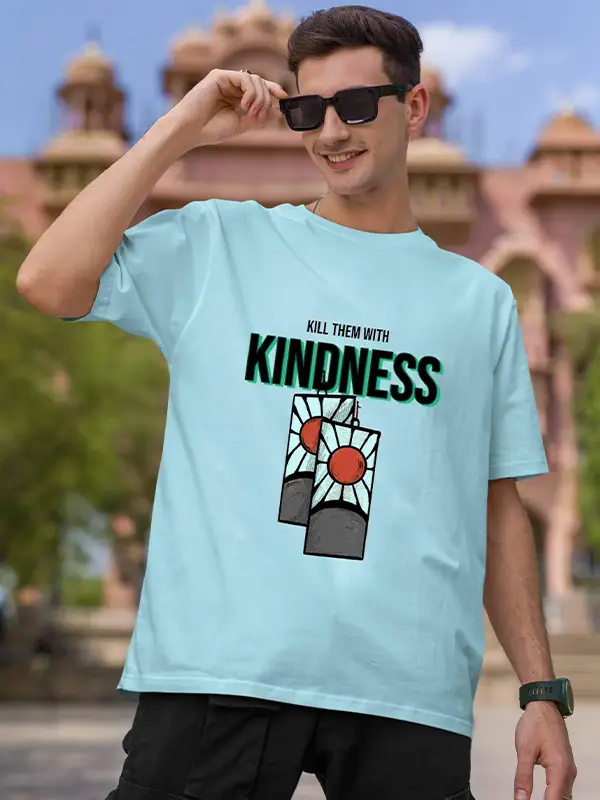 Men Kindness Pastel Colour Super Combed Cotton Rich Oversized T-shirt