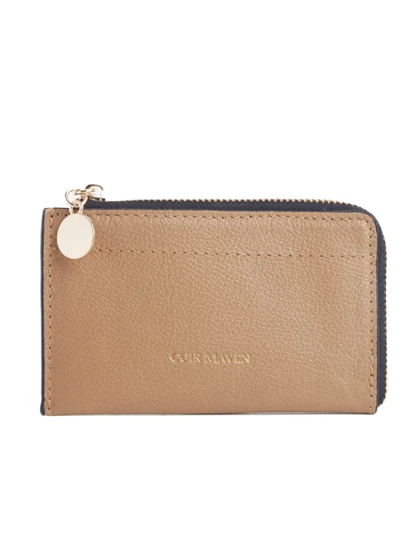 Tan Mini Pebble CM Card Holder