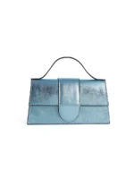 Artic Blue Metallic Mini Marvel Bag For Women