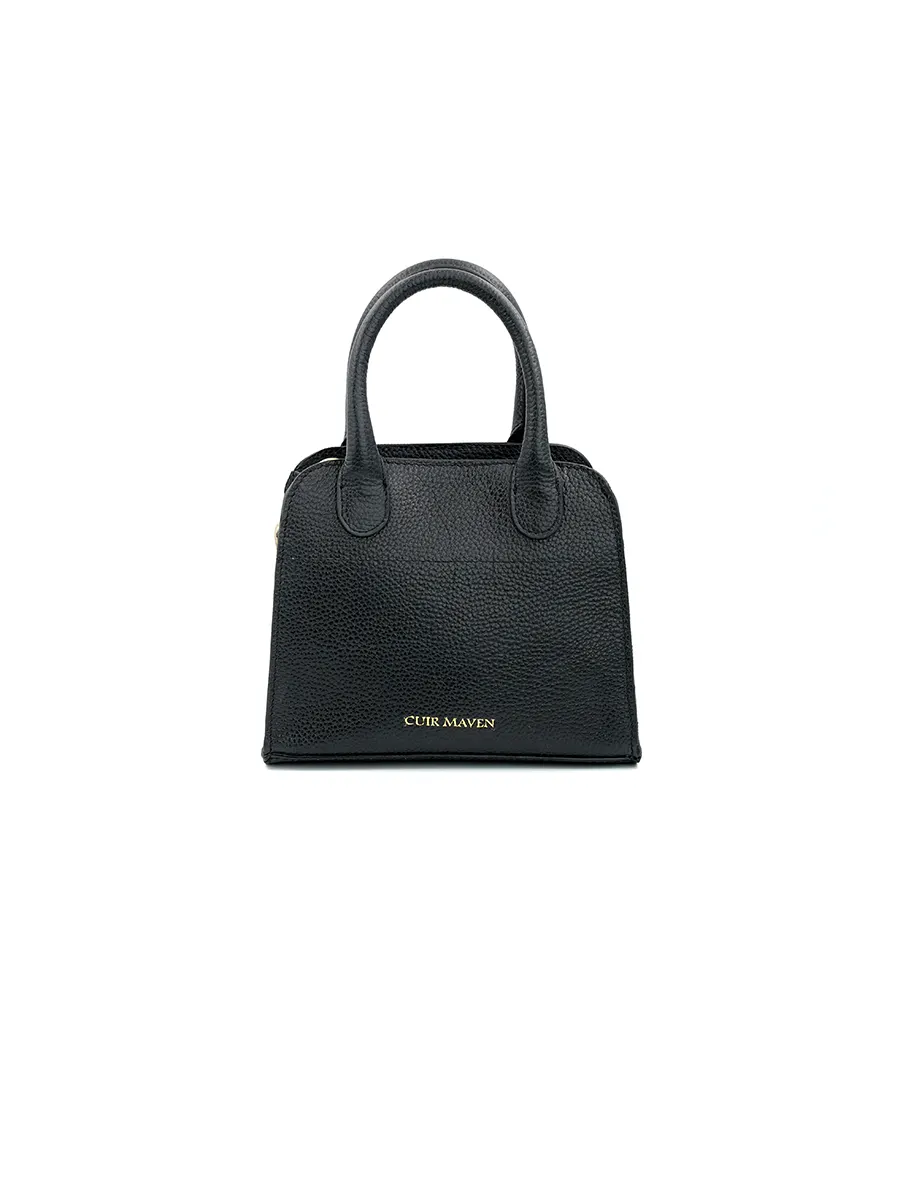 Black Pebble Noir Mini Top Handle Bag