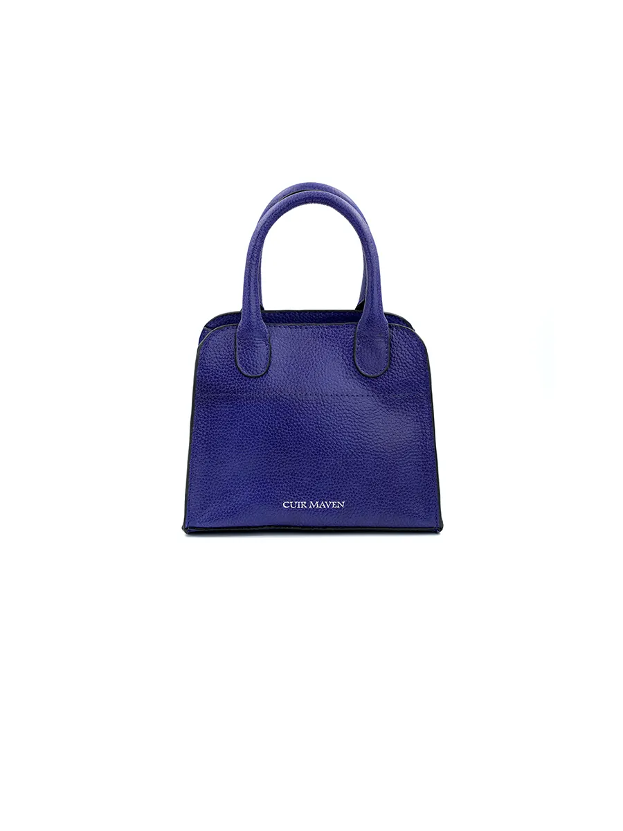 Indigo Blue Pebble Noir Mini Top Handle Bag