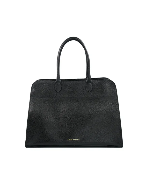 Black Pebble Noir Large Top Handle Bag