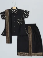 Black Shirt Set with Lungi