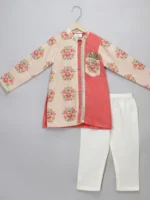 Coral Boota Printed Kurta Set for Kids