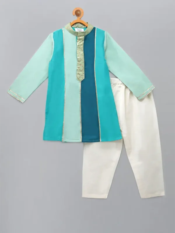 Green Silk Kurta Set with Pyjama