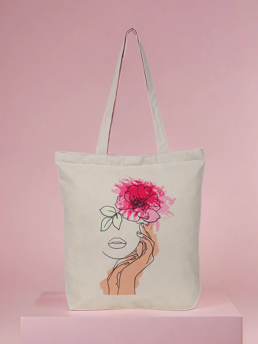 Flower Face Tote Bag