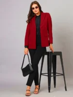 Red Collar Blazer for Women