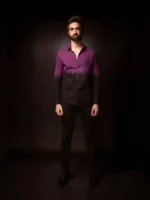 Purple-Black Dual Colour Dyed Shirt