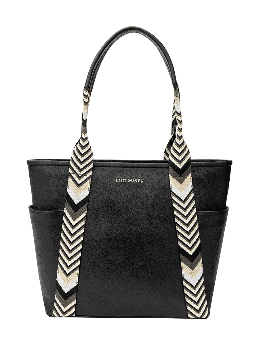 Black Metro Muse Tote Bag For Women