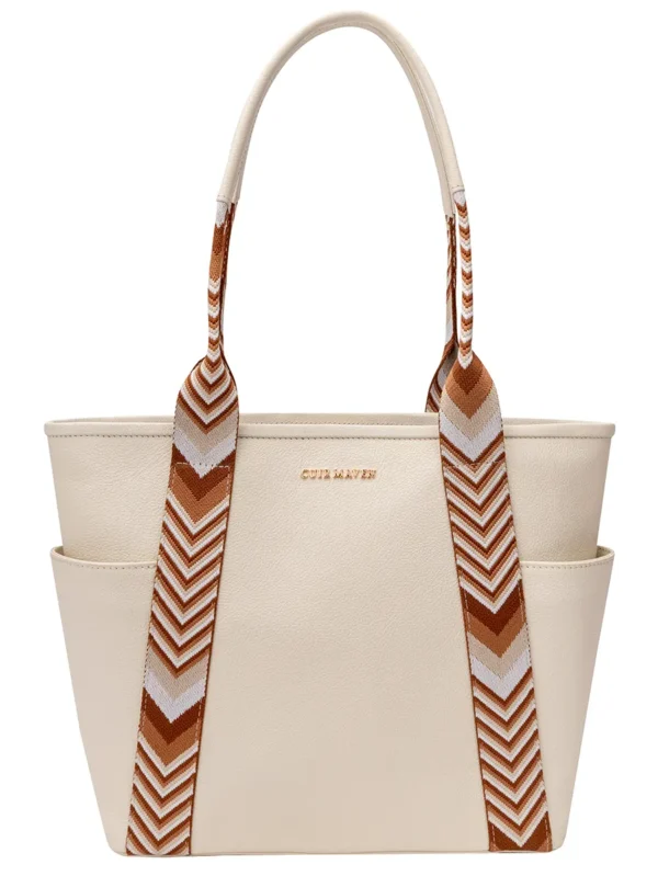 Off White Metro Muse Tote Bag For Women